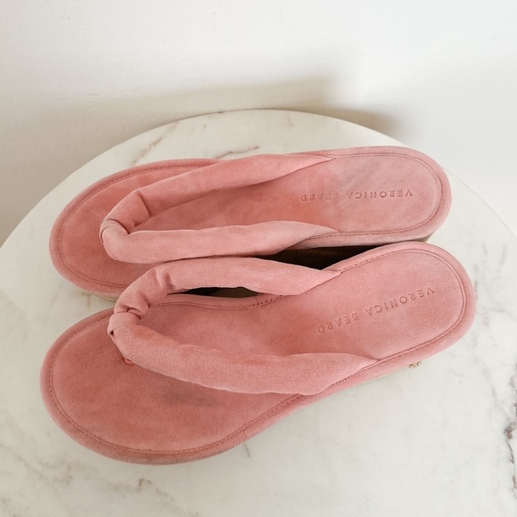 NEW Veronica Beard Geno Cork Platform Wedge Sandals Dragonfruit Pink Size 9 - Picture 7 of 10